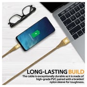 Promate USB-A To USB-C Cable 1.2m Gold Promate USB-A To USB-C Cable 1.2m Gold