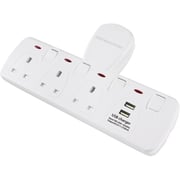 Kistenmacher EGK603BU 3 Way Extension Socket With Dual USB White Kistenmacher EGK603BU 3 Way Extension Socket With Dual USB White