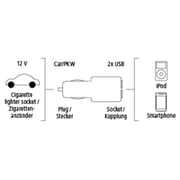 Hama Dual USB Car Charger - U6014148 Hama Dual USB Car Charger - U6014148