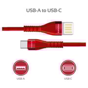 Promate USB-A To Type C Cable 1.2m Red Promate USB-A To Type C Cable 1.2m Red