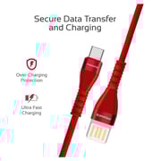 Promate USB-A To Type C Cable 1.2m Red Promate USB-A To Type C Cable 1.2m Red