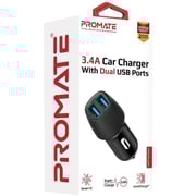 Promate Dual USB Car Charger Black Promate Dual USB Car Charger Black