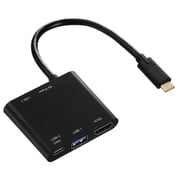 Hama 4in1 Multiport USB C Plug Adapter To USB C/USB/HDMI Black 135729 Hama 4in1 Multiport USB C Plug Adapter To USB C/USB/HDMI Black 135729