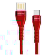 Promate USB-A To Type C Cable 1.2m Red Promate USB-A To Type C Cable 1.2m Red