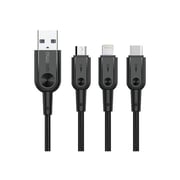 Oraimo 3In1 Lightining &Type C & Micro USB Cable 1m Black Oraimo 3In1 Lightining &Type C & Micro USB Cable 1m Black