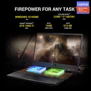 Asus TUF F15 FX506LI-HN091T Gaming Laptop - Core i7 2.2GHz 16GB 512GB 4GB Win10 15.6inch FHD Fortress Grey NVIDIA GeForce GTX 1650Ti Asus TUF F15 FX506LI-HN091T Gaming Laptop - Core i7 2.2GHz 16GB 512GB 4GB Win10 15.6inch FHD Fortress Grey NVIDIA GeForce GTX 1650Ti