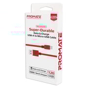 Promate USB-A To Micro-USB Cable 2m Maroon Promate USB-A To Micro-USB Cable 2m Maroon