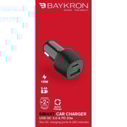 Baykron Dual Port Car Charger Black Baykron Dual Port Car Charger Black