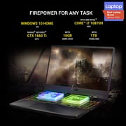 Asus TUF F15 FX506LU-HN110T Gaming Laptop - Core i7 2.2GHz 16GB 1TB 6GB Win10 15.6inch FHD Fortress Grey NVIDIA GeForce GTX 1660Ti Asus TUF F15 FX506LU-HN110T Gaming Laptop - Core i7 2.2GHz 16GB 1TB 6GB Win10 15.6inch FHD Fortress Grey NVIDIA GeForce GTX 1660Ti