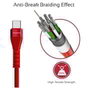Promate USB-A To Type C Cable 1.2m Red Promate USB-A To Type C Cable 1.2m Red