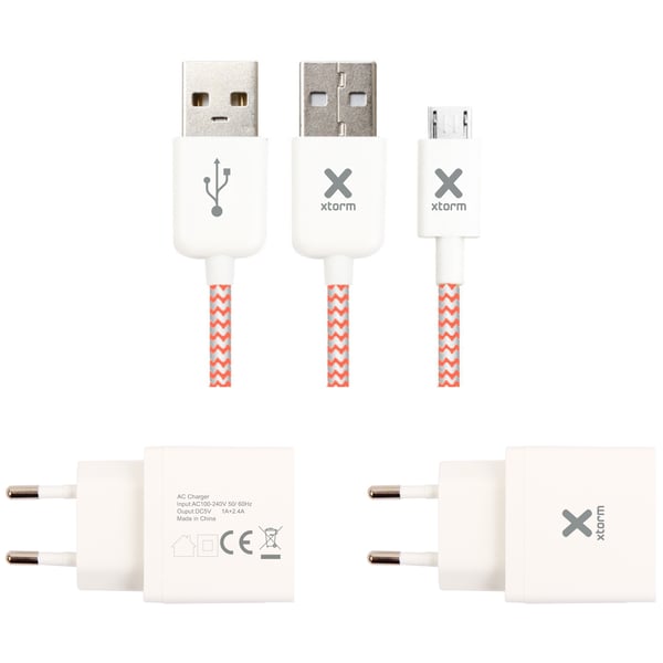 Xtorm Charging Adapter With Micro USB Cable White Xtorm Charging Adapter With Micro USB Cable White