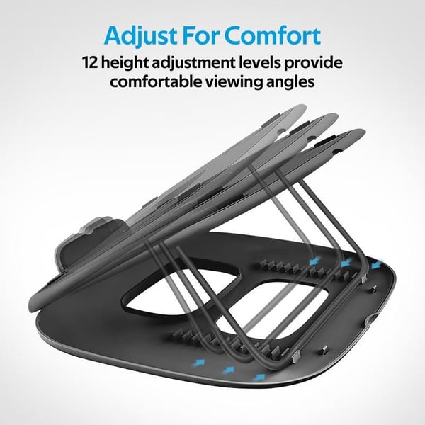 Promate Ventilated Adjustable Laptop Desk Stand Black Promate Ventilated Adjustable Laptop Desk Stand Black