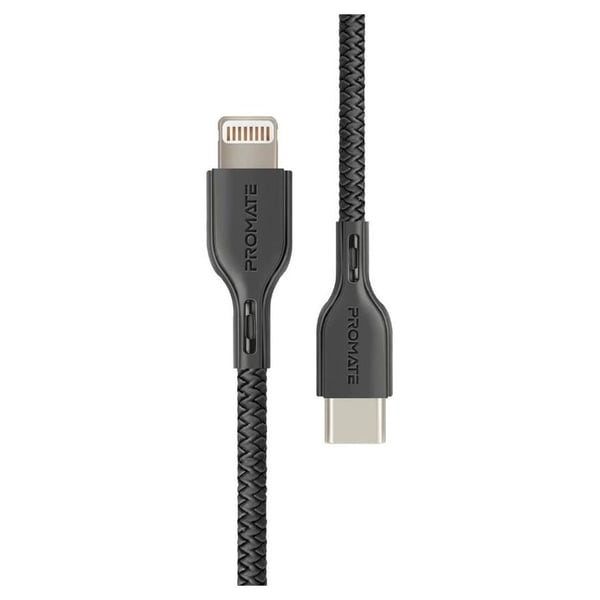 Promate USB-C To Lightning 1.2m Black Promate USB-C To Lightning 1.2m Black