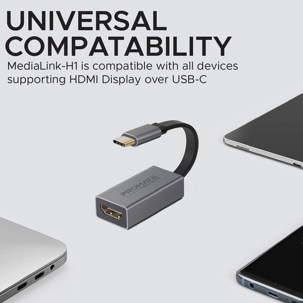 Promate Type C To HDMI Adapter Grey Promate Type C To HDMI Adapter Grey