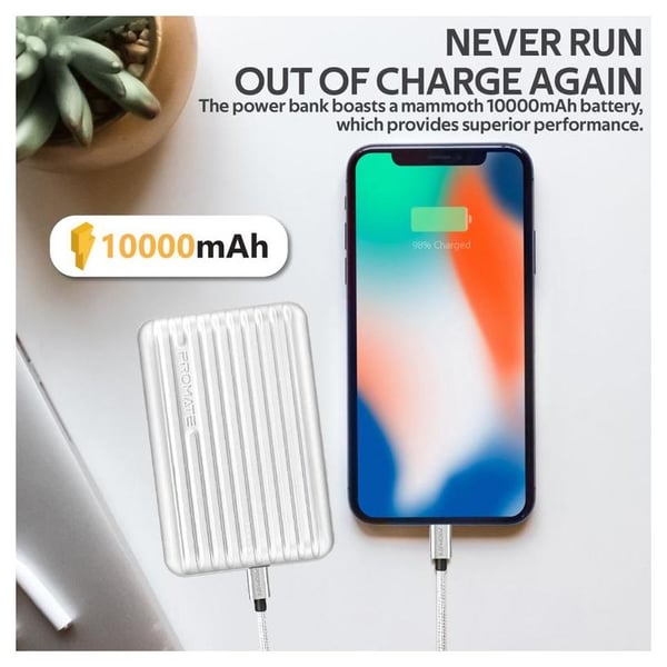 Promate Power Bank 10000mAh White Promate Power Bank 10000mAh White