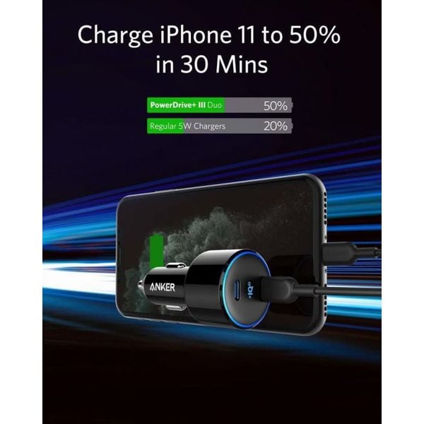 Anker A2725H11 Powererdrive+ Iii Duo Origin 2 USB C Black Anker A2725H11 Powererdrive+ Iii Duo Origin 2 USB C Black