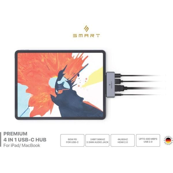 Smart SMHBC4 Premium 4-in-1 USB-C Hub Smart SMHBC4 Premium 4-in-1 USB-C Hub