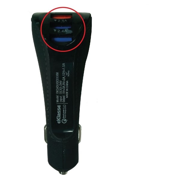 Eklasse QC3 Car Charger - Black Eklasse QC3 Car Charger - Black