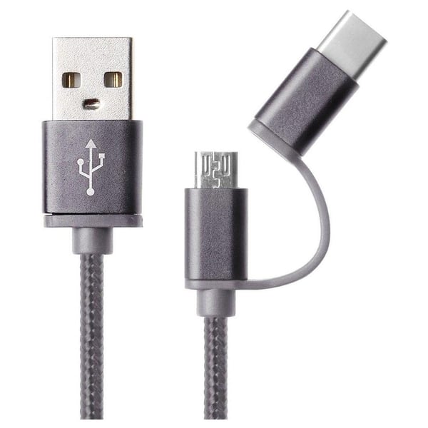 Smart 2in1 iConnect Guard Type-C/Micro USB 1M Black Smart 2in1 iConnect Guard Type-C/Micro USB 1M Black