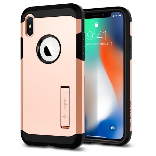 Spigen Tough Armor Case Brush Gold For Apple iPhone X - 057CS22162 Spigen Tough Armor Case Brush Gold For Apple iPhone X - 057CS22162