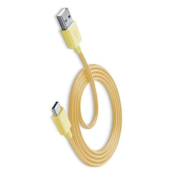 Cellular Line USB To Type C Cable Yellow 1m Cellular Line USB To Type C Cable Yellow 1m