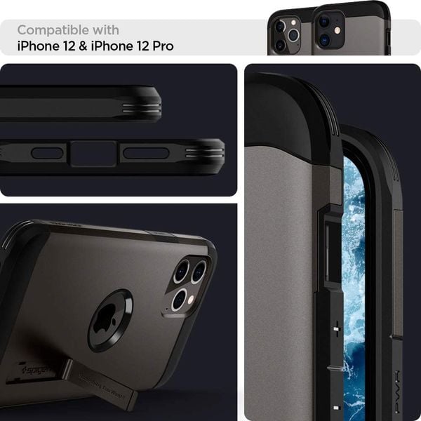 Spigen Tough Armor Designed For iPhone 12 Case And iPhone 12 Pro Case/Cover 6.1-inch With Extreme Impact Foam Gunmetal Spigen Tough Armor Designed For iPhone 12 Case And iPhone 12 Pro Case/Cover 6.1-inch With Extreme Impact Foam Gunmetal