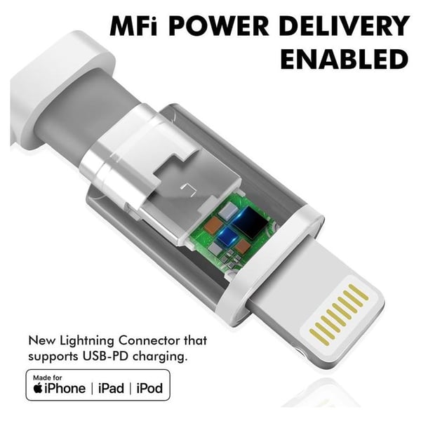 Promate USB-C To Lightning 1.2m Grey Promate USB-C To Lightning 1.2m Grey