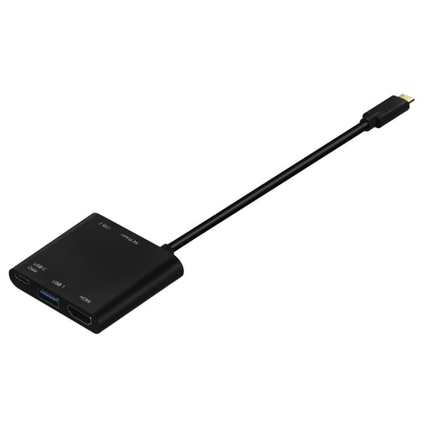 Hama 4in1 Multiport USB C Plug Adapter To USB C/USB/HDMI Black 135729 Hama 4in1 Multiport USB C Plug Adapter To USB C/USB/HDMI Black 135729