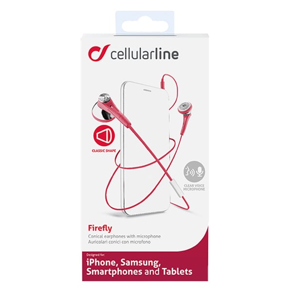 Cellular Line FIREFLY3 In Ear Headphone Red Cellular Line FIREFLY3 In Ear Headphone Red