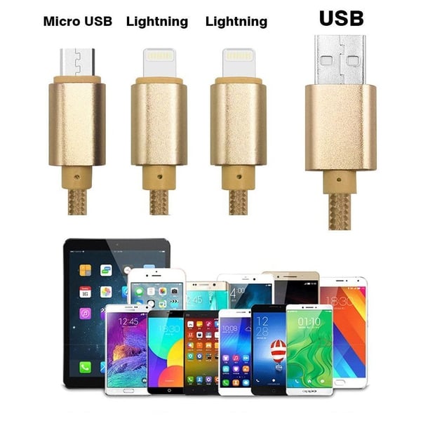 Xcell CB120MLC 3in1 Charging Cable 1M Gold Xcell CB120MLC 3in1 Charging Cable 1M Gold