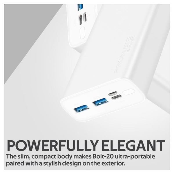 Promate Power Bank 20000mAh White Promate Power Bank 20000mAh White