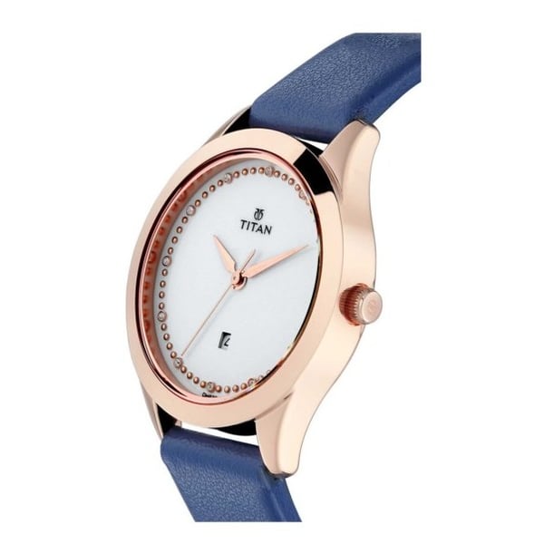 Titan 2570WL02 Sparkle White Dial Analog Date Function Watch For Ladies Titan 2570WL02 Sparkle White Dial Analog Date Function Watch For Ladies