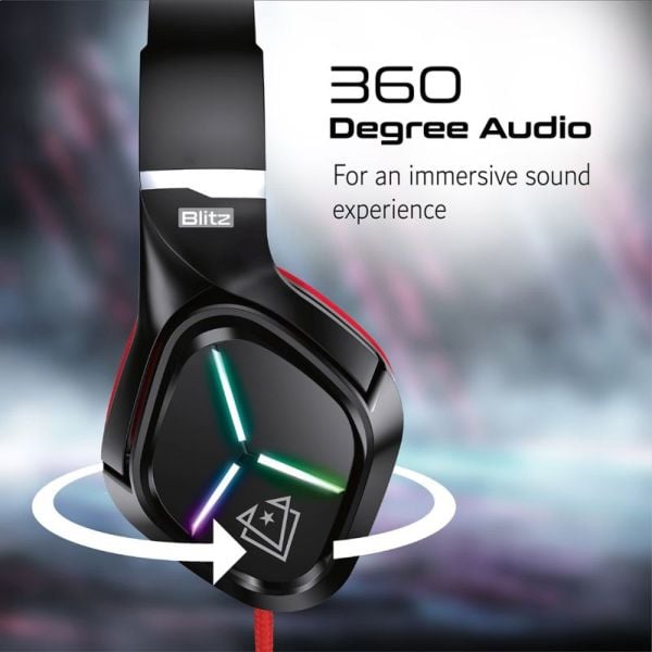 Vertux BLITZ Wired Over Ear Gaming Headset Red Vertux BLITZ Wired Over Ear Gaming Headset Red