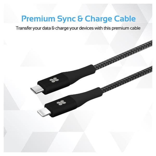 Promate Type-C To Lightning Cable 1.2m Black Promate Type-C To Lightning Cable 1.2m Black
