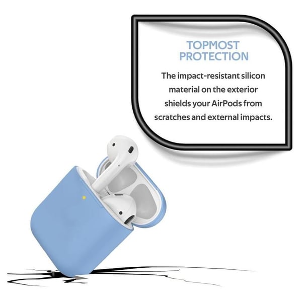 Promate SILICASE Silicon Case For AirPods Blue Promate SILICASE Silicon Case For AirPods Blue