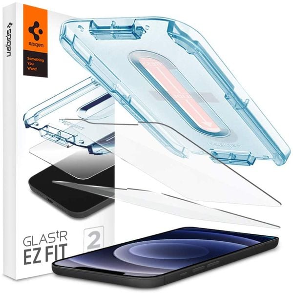 Spigen Glastr Ez Fit (2 Pack) Designed For iPhone 12 And iPhone 12 Pro Screen Protector 6.1-inch Premium Tempered Glass Case Friendly Spigen Glastr Ez Fit (2 Pack) Designed For iPhone 12 And iPhone 12 Pro Screen Protector 6.1-inch Premium Tempered Glass Case Friendly