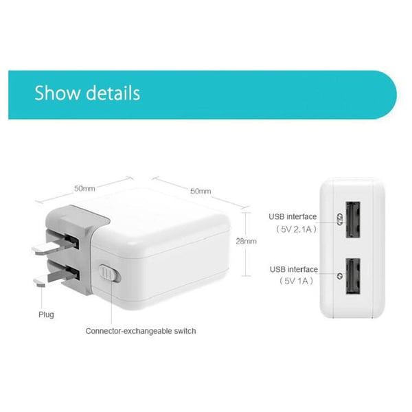Romoss Dual USB Charger White W/UK Plug Romoss Dual USB Charger White W/UK Plug