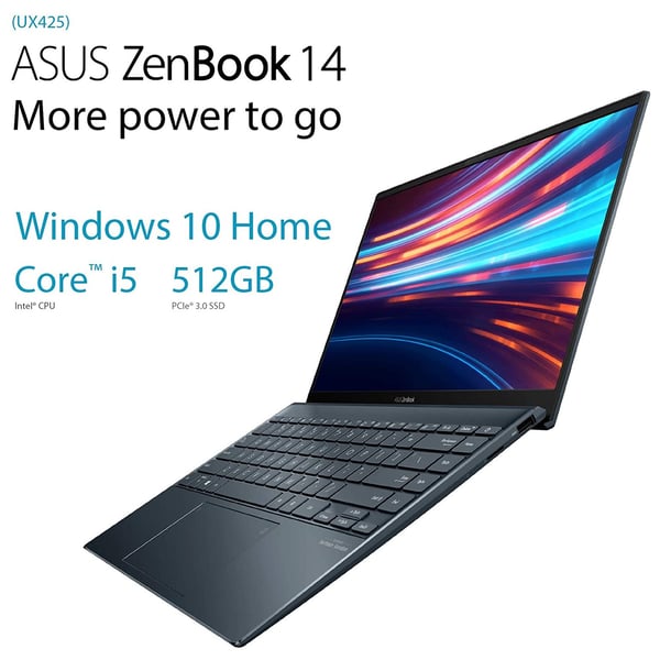 Asus ZenBook 14 UX425EA-HM053T Laptop - Core i5 2.4GHz 8GB 512GB Win10 14inch FHD Pine Grey Asus ZenBook 14 UX425EA-HM053T Laptop - Core i5 2.4GHz 8GB 512GB Win10 14inch FHD Pine Grey