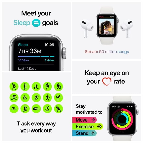 Apple Watch SE GPS 40mm Space Grey Aluminum Case with Black Sport Band Apple Watch SE GPS 40mm Space Grey Aluminum Case with Black Sport Band