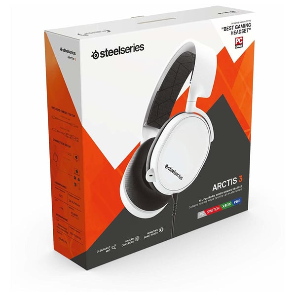 Steelseries 61506 Arctis 3 2019 Edition Headset White Steelseries 61506 Arctis 3 2019 Edition Headset White