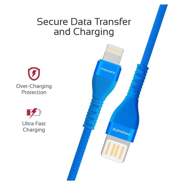 Promate Lightning Cable 1.2m Cable Blue Promate Lightning Cable 1.2m Cable Blue