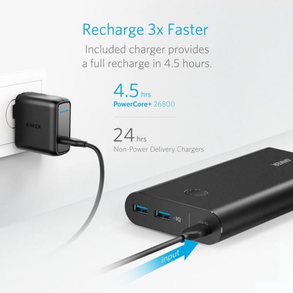 Anker Power Bank 26800 mAh With Powerport III Charger Mini Black B1376K11 Anker Power Bank 26800 mAh With Powerport III Charger Mini Black B1376K11