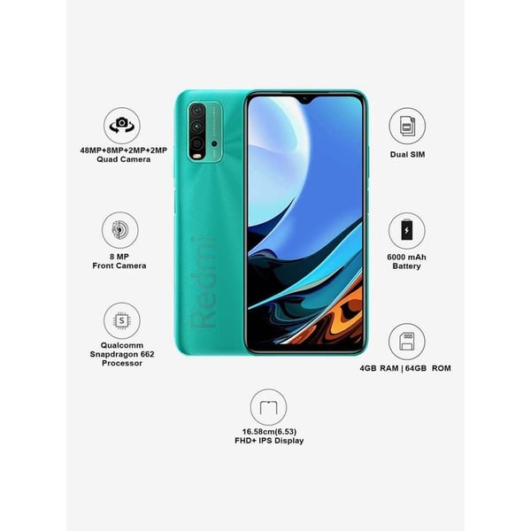 Xiaomi Redmi 9T 128GB Ocean Green 4G Dual Sim Smartphone Xiaomi Redmi 9T 128GB Ocean Green 4G Dual Sim Smartphone