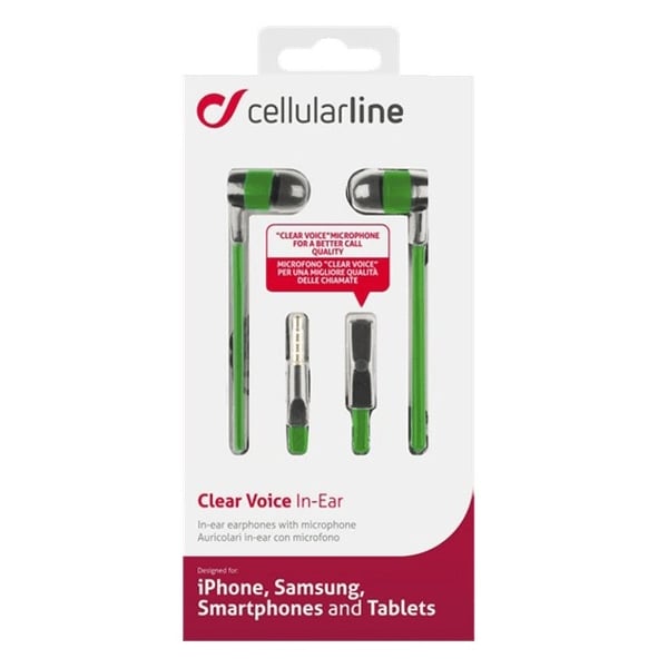Cellular Line In Ear Headphone Green Cellular Line In Ear Headphone Green