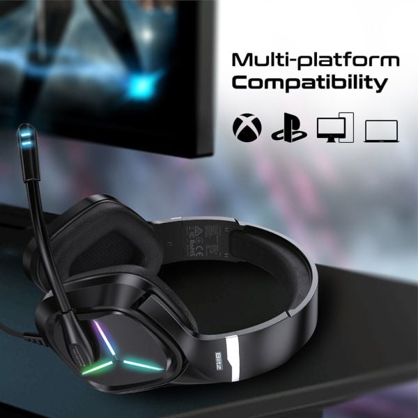 Vertux VT-HS-BLITZ-BLK Wired Over Ear Gaming Headphone Black Vertux VT-HS-BLITZ-BLK Wired Over Ear Gaming Headphone Black