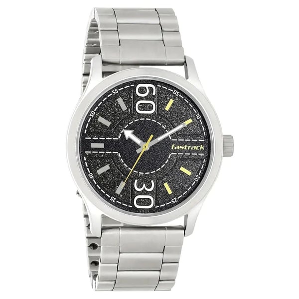 Fastrack Road Trip Black Dial Stainless Steel Strap Watch - 3197SM02 Fastrack Road Trip Black Dial Stainless Steel Strap Watch - 3197SM02