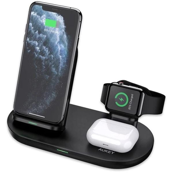 Aukey 3-in-1 Wireless Charging Station Black Aukey 3-in-1 Wireless Charging Station Black