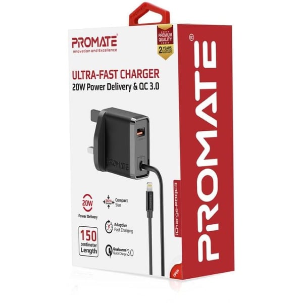 Promate Ultra Fast Charger White Promate Ultra Fast Charger White