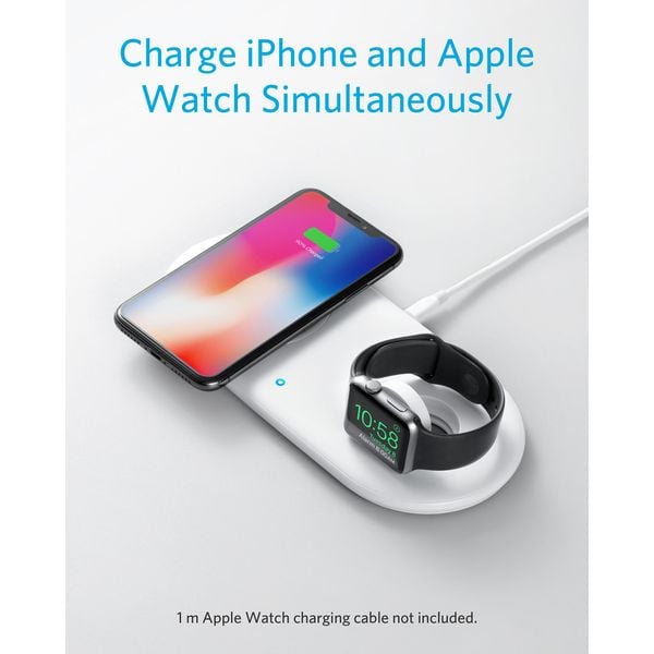 Anker Powerwave+ Pad With Watch Holder White Anker Powerwave+ Pad With Watch Holder White