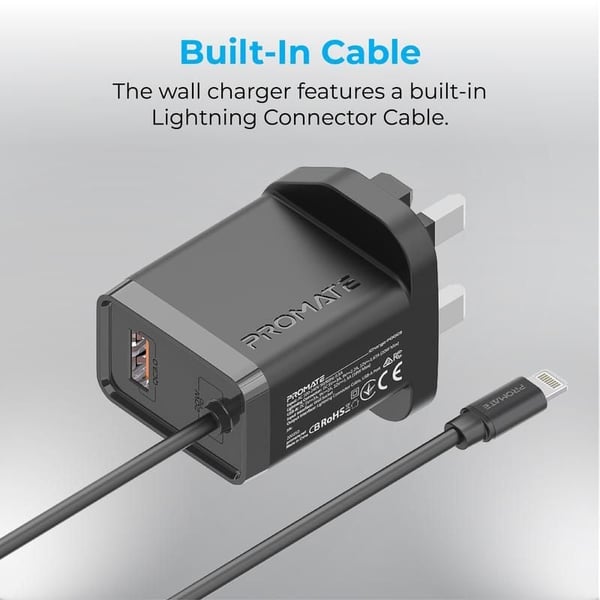 Promate Ultra Fast Charger Black Promate Ultra Fast Charger Black